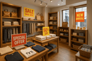 promotion dans une petite boutique