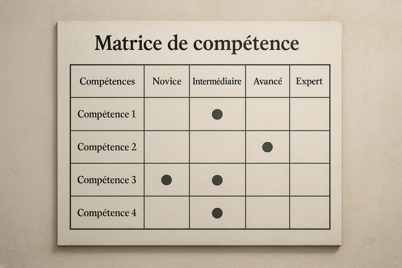 matrice de comp&eacute;tences